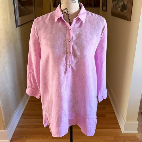 J. Jill Pink Linen Tunic Size Small - Picture 1 of 12